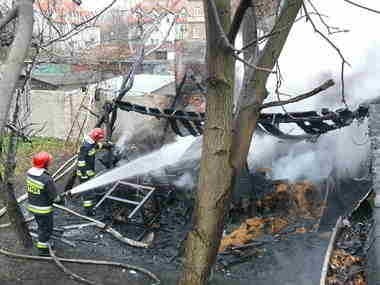 Płonęły budynki gospodarcze przy ulicy Słomianka w Gnieźnie