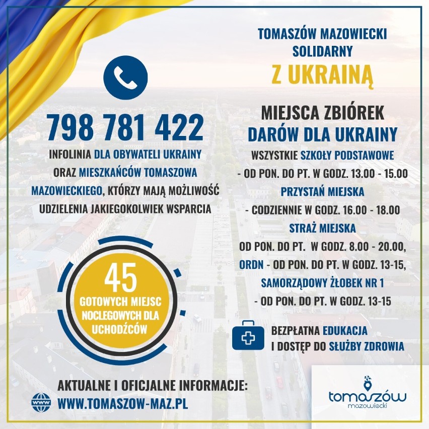 Pomoc dla Ukrainy w Tomaszowie. Gdzie przynosić dary, co jest potrzebne?