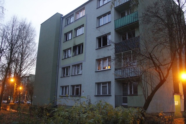 Pożar w bloku na Morcinka w Łodzi