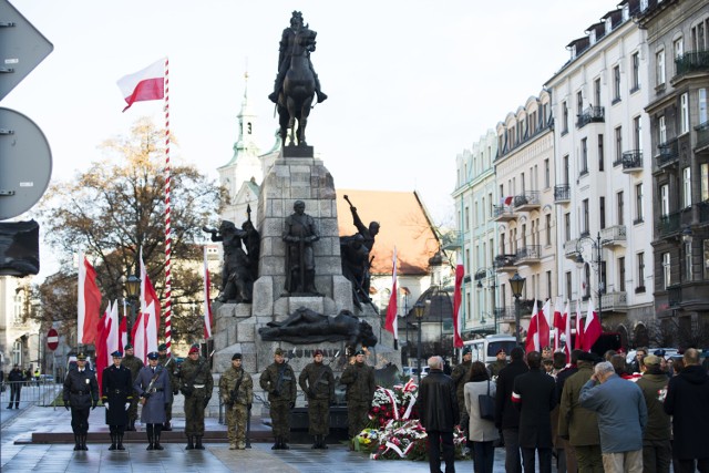 Święto Niepodległości 2017 na placu Matejki w Krakowie