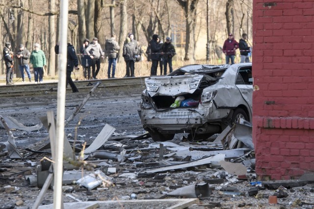 Zniszczenia wojenne w Kijowie.