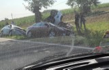 Groźna kraksa trzech aut w Szebniach. Skończyło się na strachu