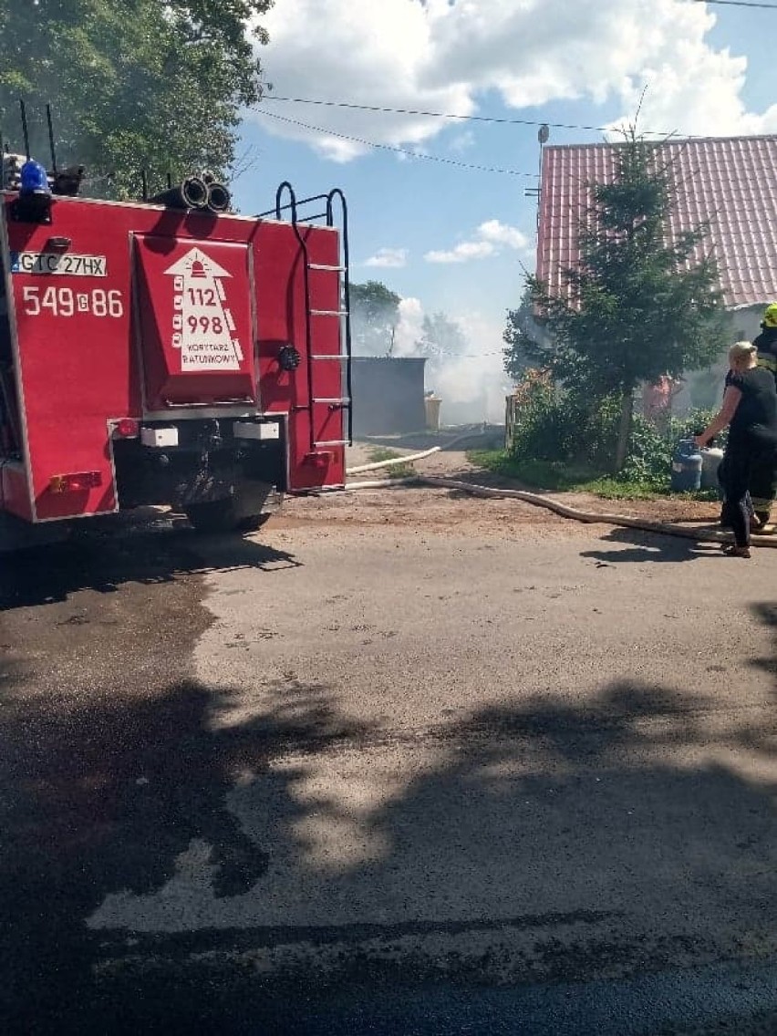 Pożar budynku gospodarczego w Międzyłężu koło Pelplina