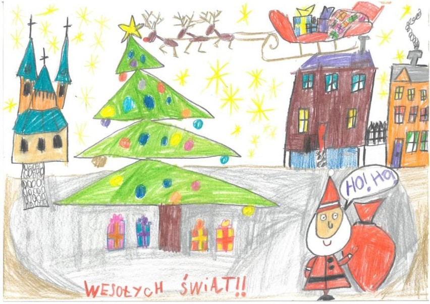 Rysunek 7-letniego Mateusza Lange z SP nr 2 znajdzie się na oficjalnej kartce świątecznej Miasta Gniezna