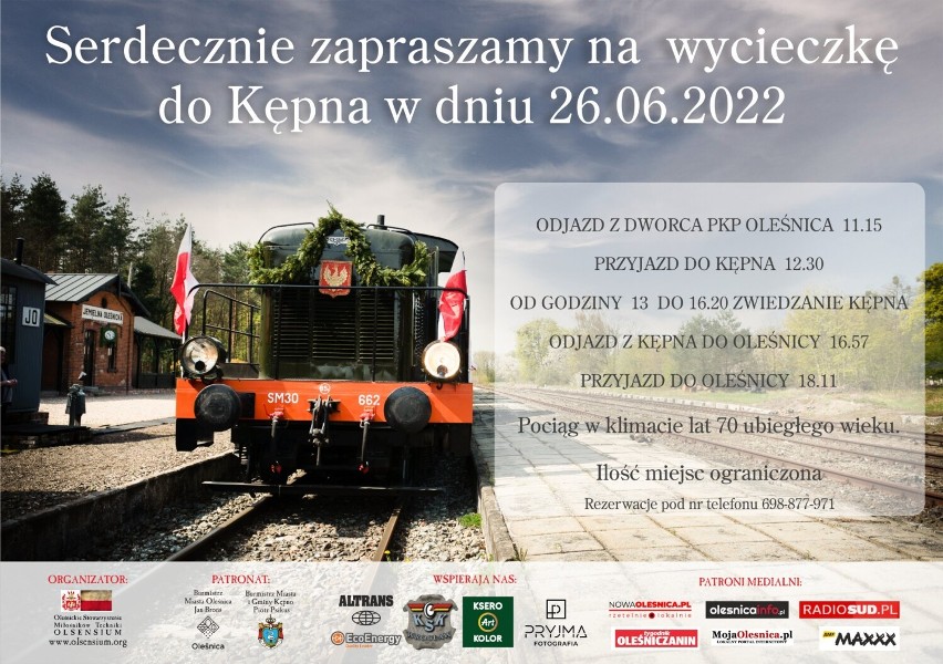 Kolejny zabytkowy pociąg odjedzie z oleśnickiej stacji PKP. Tym razem uczestnicy będą zwiedzać Kępno 