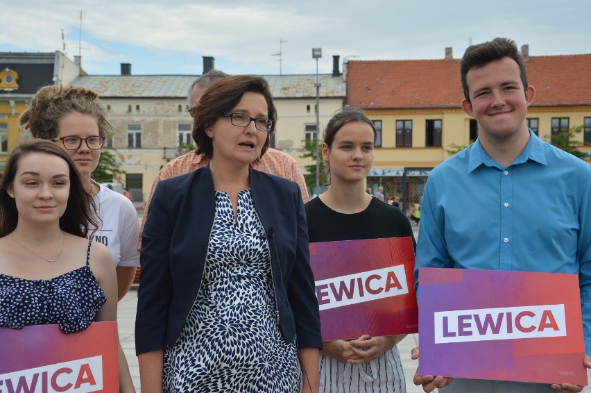 Wybory 2019 w Tomaszowie Maz. Konferencja Lewicy na pl. Kościuszki [ZDJĘCIA, FILM]
