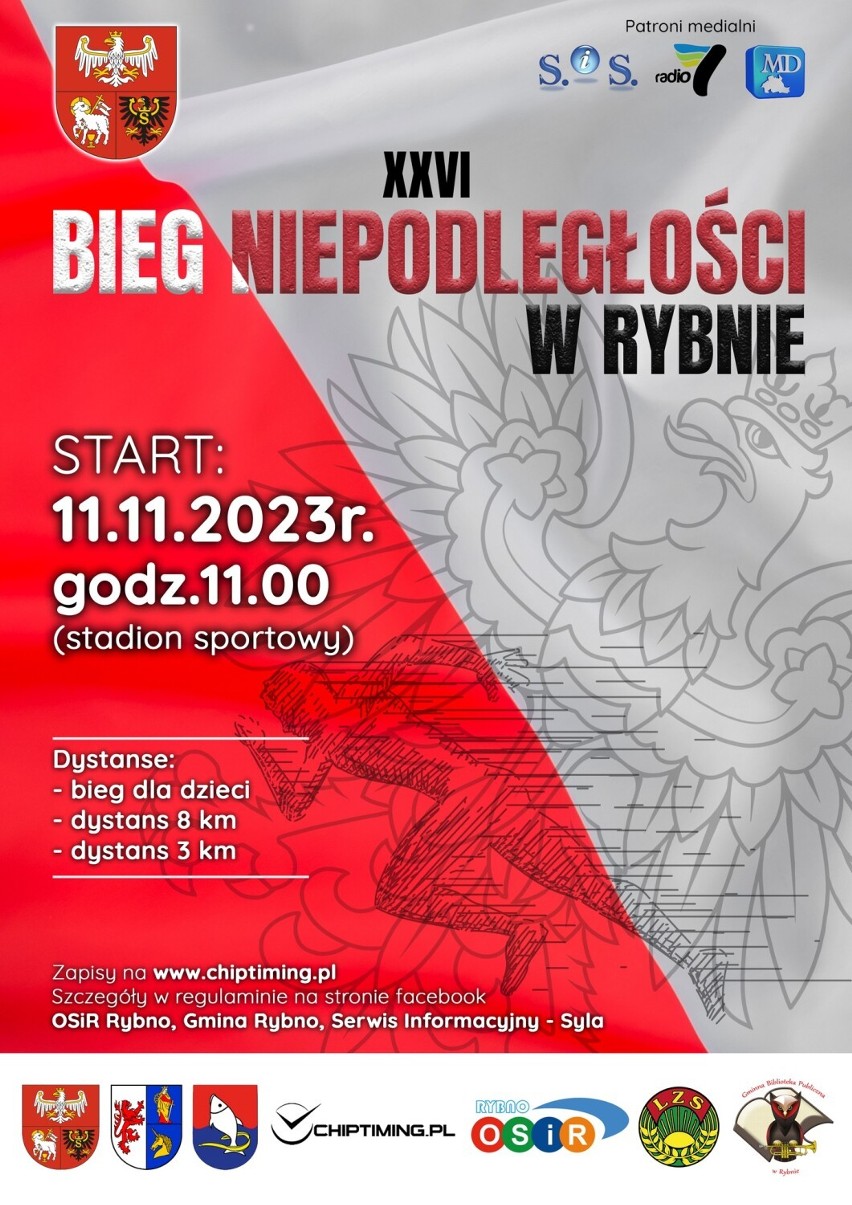 Zapraszamy na XXVI edycję Biegu Niepodległości w Rybnie już 11 listopada! RUSZYŁY ZAPISY