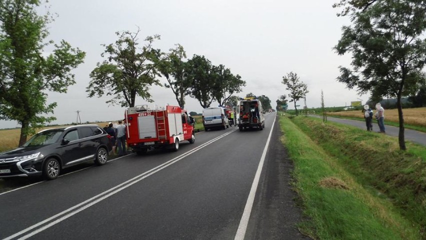 Groźny wypadek w Czarnym Sadzie. Kierowcę zabrało pogotowie lotnicze [ZDJĘCIA]