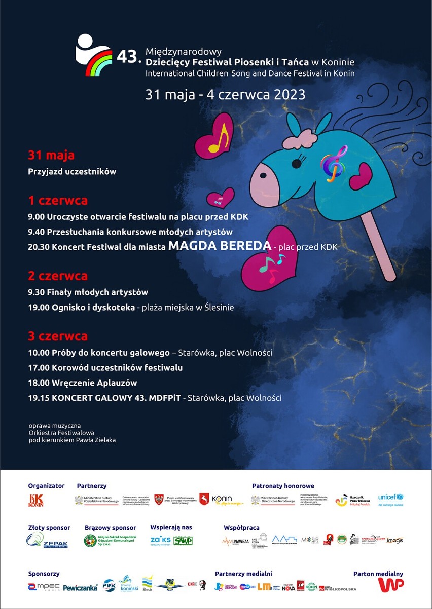 Już za kilka dni w Koninie startuje 43. Międzynarodowy Dziecięcy Festiwal Piosenki i Tańca! 