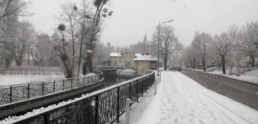 Pierwszy śnieg w Pruszczu Gdańskim. Biało zrobiło sie na ulicach. Zobaczcie zdjęcia!