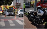 Wypadek dwóch aut i motocykla na skrzyżowaniu Kapitulna - Robotnicza we Włocławku [zdjęcia]
