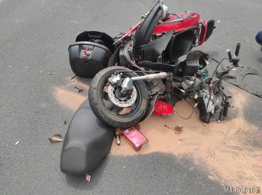 Wypadek w Popielowie. 45-letniego motorowerzystę śmigłowiec LPR w stanie krytycznym zabrał do szpitala