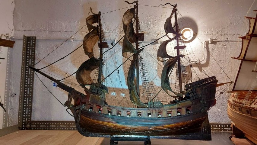 żaglowiec statek model muzealny wielki ponad metr...