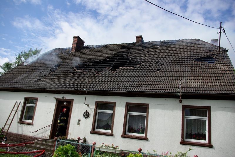 Bobolin pożar. Płonął dom w Bobolinie - gmina Darłowo