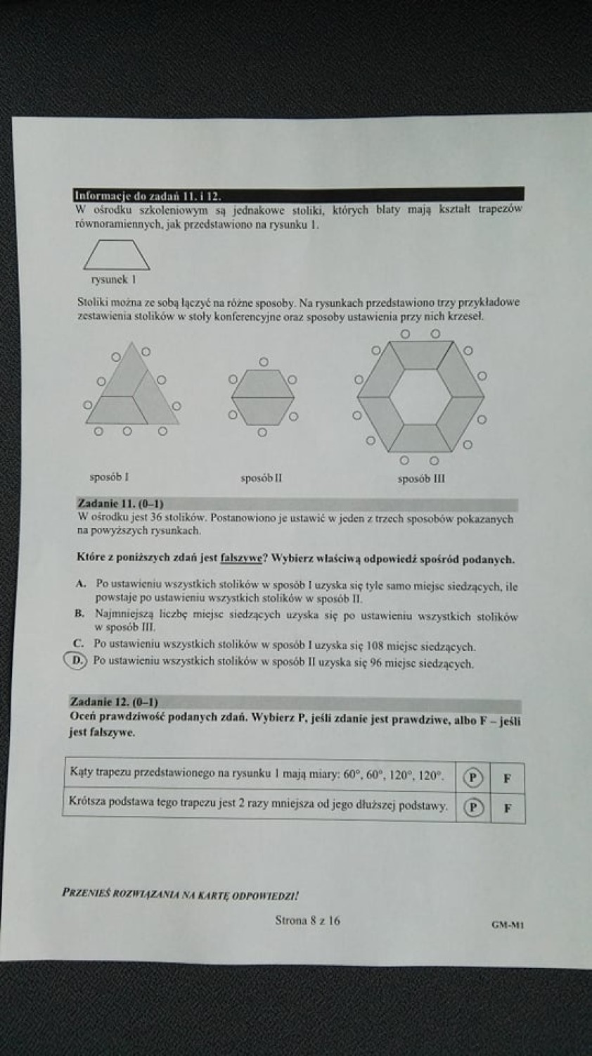 Egzamin gimnazjalny 2019 z matematyki ODPOWIEDZI