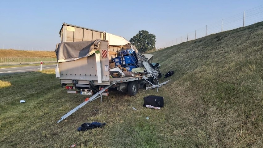 Groźny wypadek na autostradzie A1 w kierunku Gdańska [9.09.2021 r.]. Poszkodowany trafił do szpitala