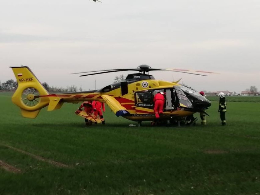 Poważny wypadek na drodze Kaźmierz - Brzezno. Jedna osoba ranna [ZDJĘCIA]