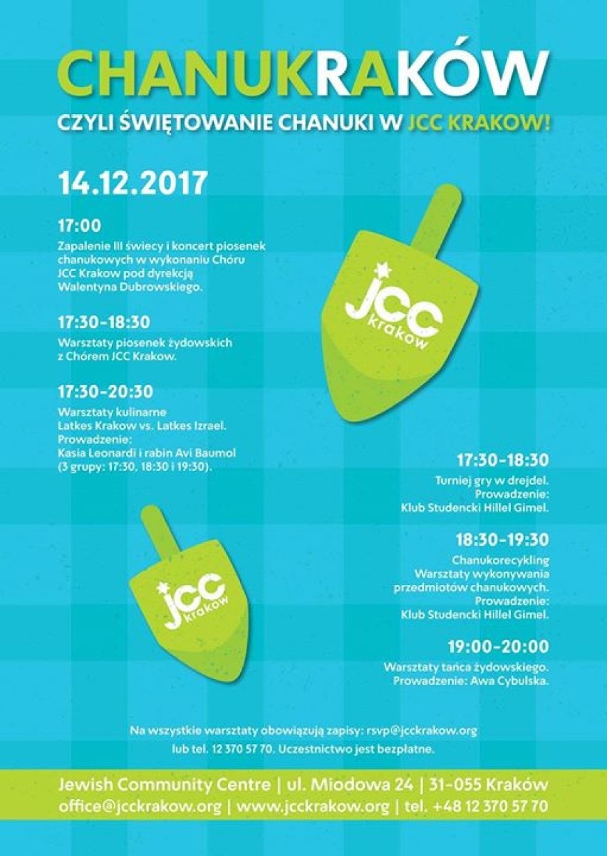 JCC Kraków zaprasza na wspólne świętowanie Chanuki! Będzie...