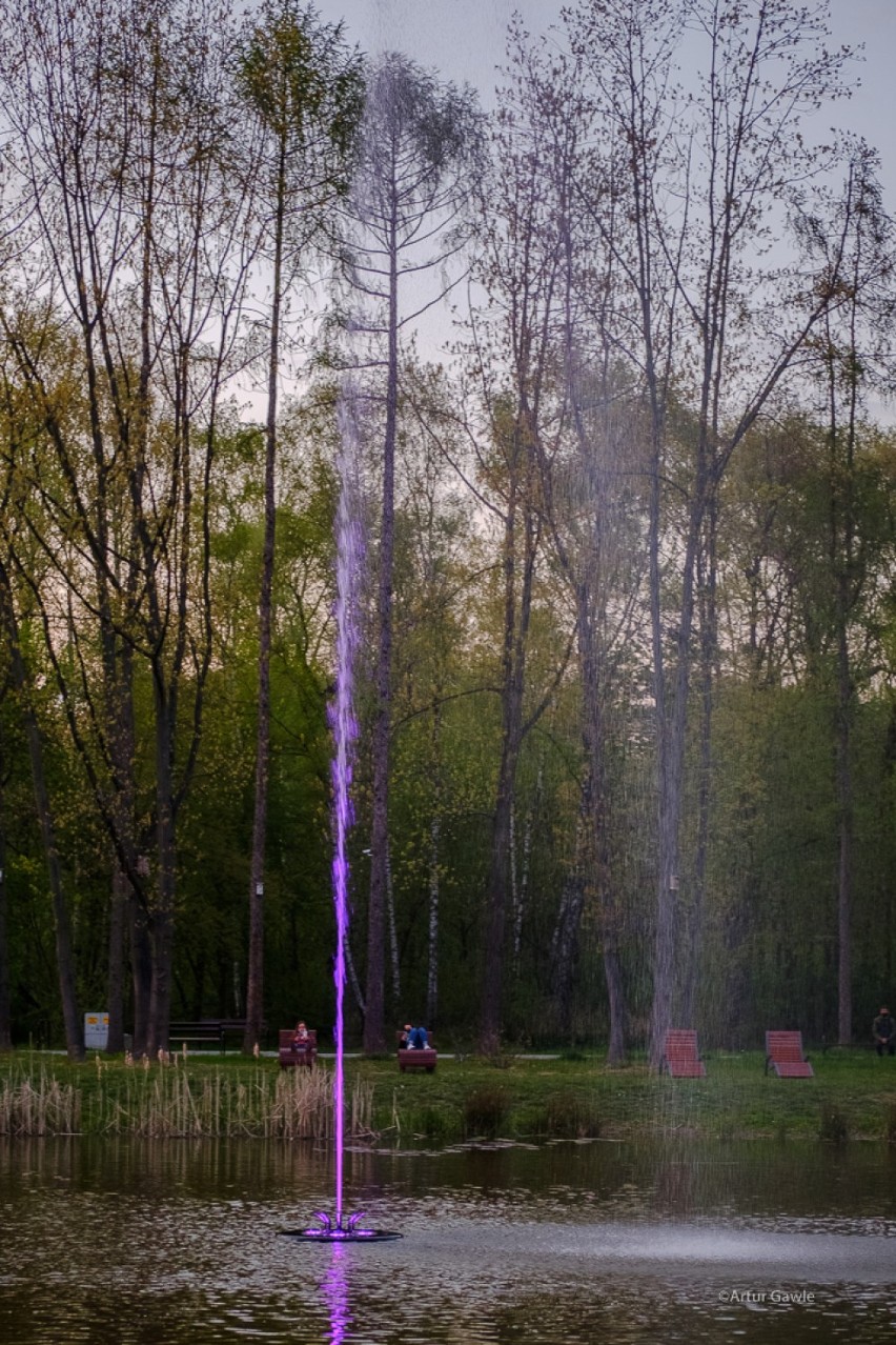 Tarnów. Iluminowana fontanna nową atrakcją Parku Piaskówka  [ZDJĘCIA]