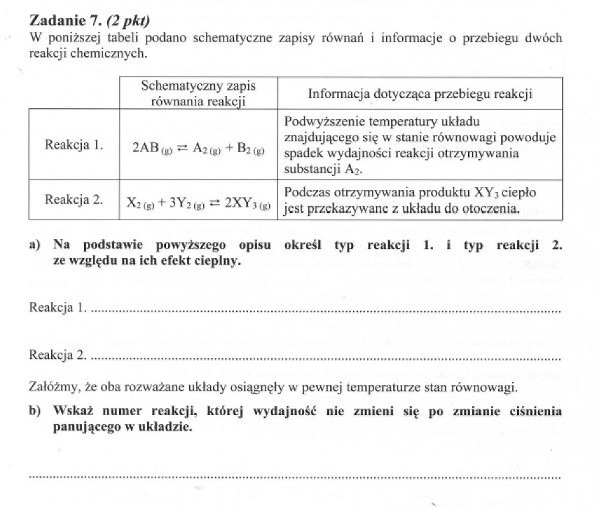 CHEMIA - ARKUSZ - POZIOM ROZSZERZONY