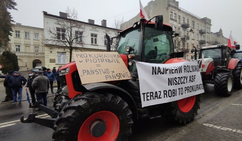 Protest rolników w Piotrkowie, grudzień 2021