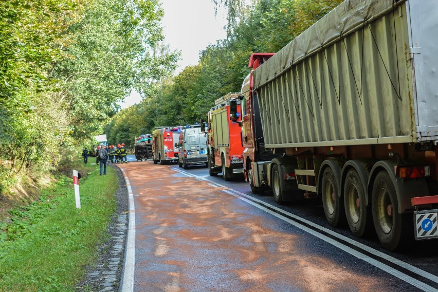 Dachowanie "dostawczaka" pod Grudziądzem. Nikt nie ucierpiał [wideo, zdjęcia]