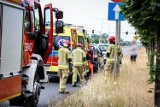 Wypadek na skrzyżowaniu w Lesznie. Do szpitala trafiło 9-letnie dziecko ZDJĘCIA i FILM