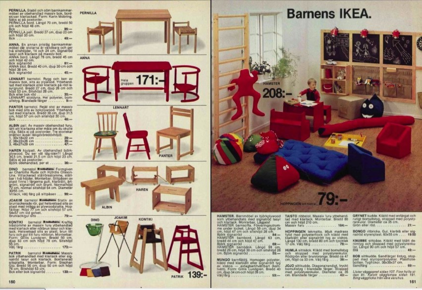 Katalog z 1979, oferta dla dzieci i krzesełka Anna