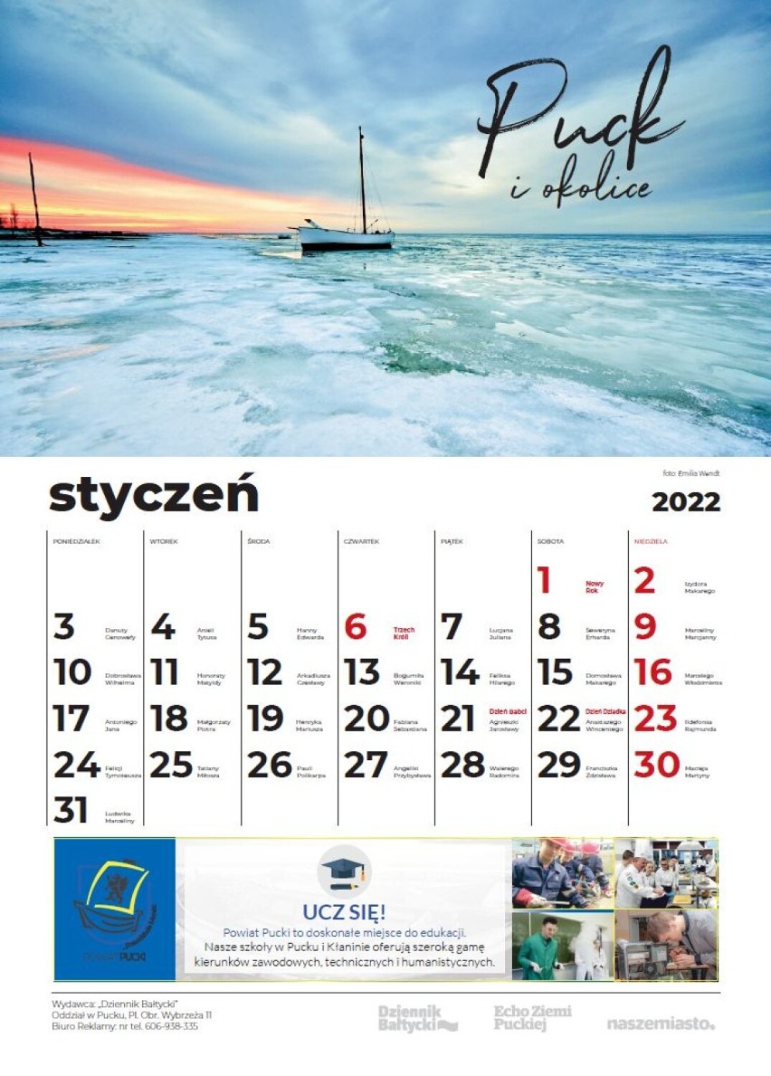Powiat pucki. Kalendarz na 2022 rok od "Dziennika Bałtyckiego" już w piątek, 31 grudnia. Zachwycające zdjęcia Pomorza na Waszych fotkach