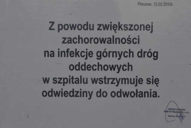 Pleszewskie Centrum Medyczne zamknięte dla odwiedzających