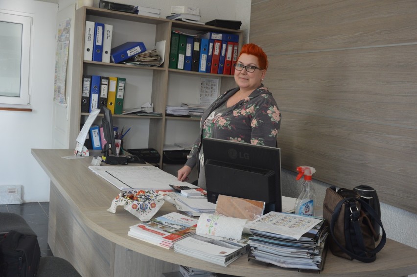 Katarzyna Pstrągowska w miejscu pracy