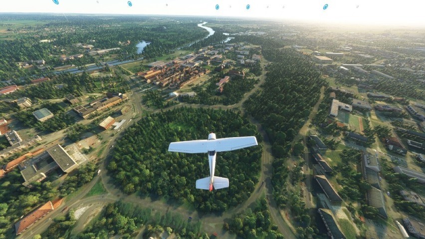 Przelot nad Głogowem w Microsoft Flight Simulator
