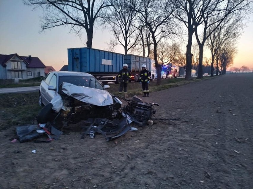 Wypadek na drodze Wrocław - Kąty Wrocławskie [ZDJĘCIA] 