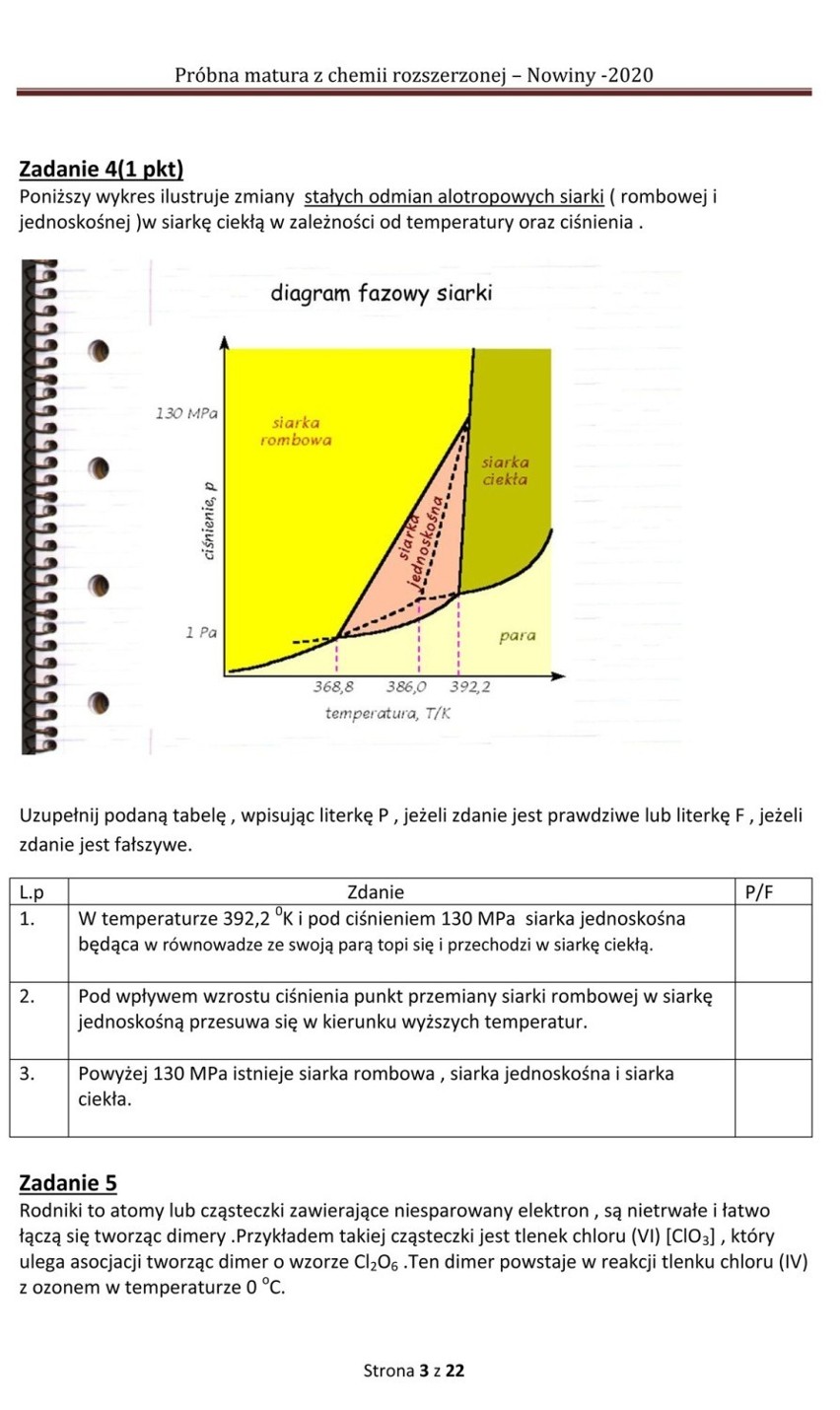 Matura próbna 2020 z chemii. Rozwiąż zadania, sprawdź swoją wiedzę. Zdaj maturę z Nowinami