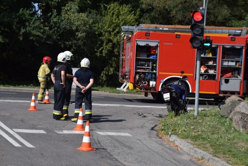 Wypadek motocyklisty i samochodu osobowego w Zdziechowie