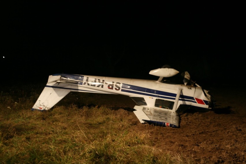 Wypadek awionetki w Łodzi. Samolot spadł w okolicach Lublinka [ZDJĘCIA]