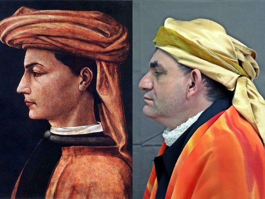 Krzysztof jako "Portret młodego mężczyzny" Paolo Uccello