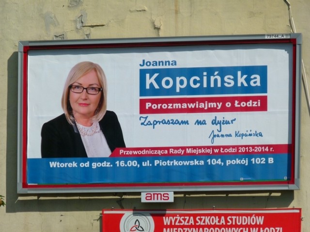 Bilbordy Joanny Kopcińskiej kampanią wyborczą?