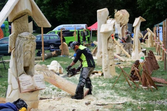 Migawka z Międzynarodowych Mistrzostw Polski w Rzeźbieniu w Drewnie, czyli Wood Carving Championship Łojewo
