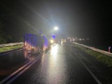 Nocny wypadek w Witowicach Dolnych. Na DK75 kierowca busa stracił panowanie nad pojazdem. Samochód uderzył w barierki. ZDJĘCIA