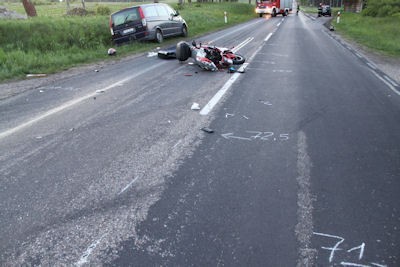 Wypadek motocyklisty