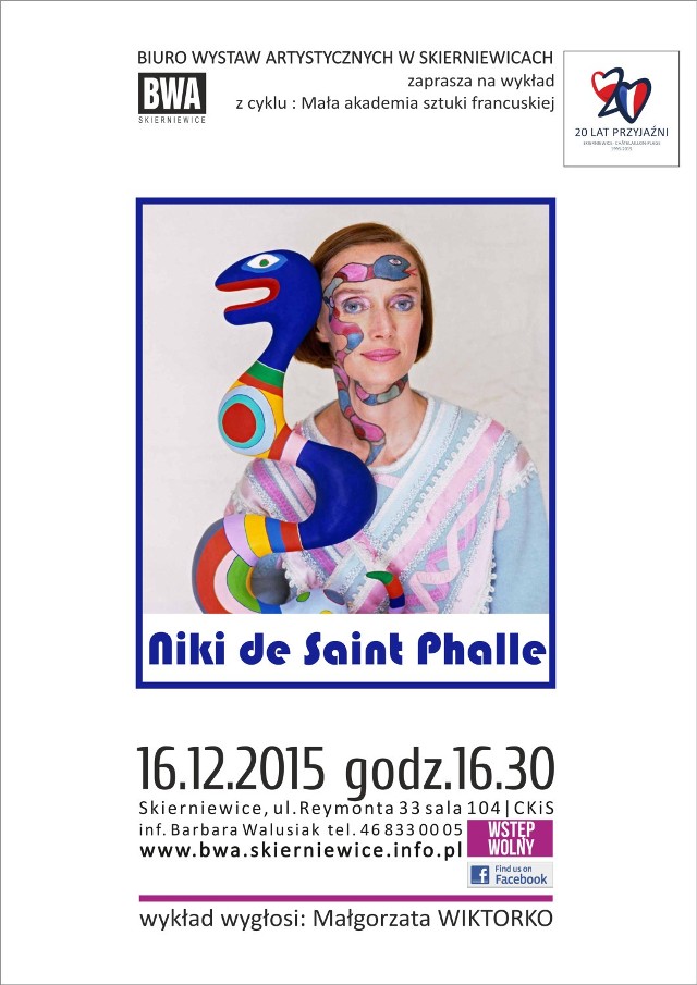 Kolejny wykład o sztuce w skierniewickim BWA odbędzie się w środę 16 grudnia. O modelce i artystce Niki de Saint Phalle opowie Małgorzata Wiktorko.