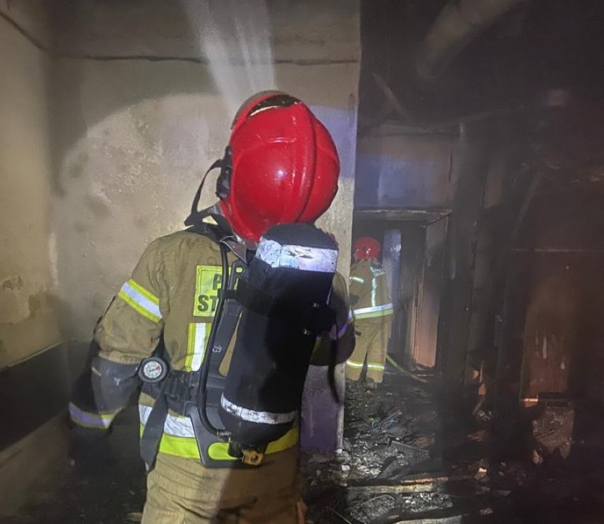 Pożar w Domu Dziecka przy ulicy Czaplinieckiej w Bełchatowie
