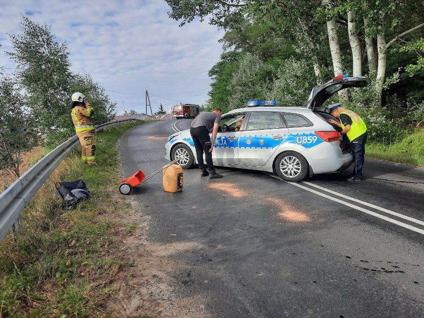 Wypadek motocykla na drodze z Żabna do Brodnicy. Na miejscu...