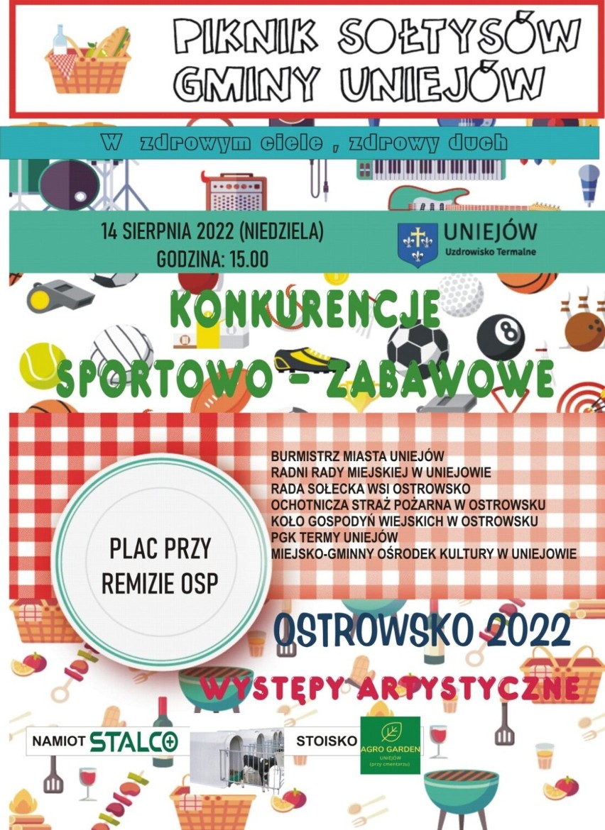 Piknik Sołtysów 2022 odbędzie się w niedzielę 14 sierpnia w Ostrowsku w gm. Uniejów