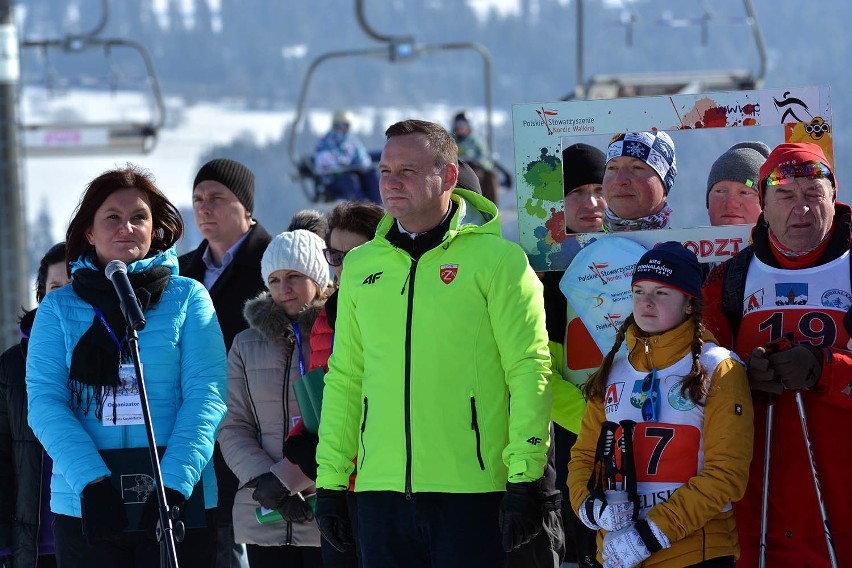 Prezydent Andrzej Duda na Podhalu. Otworzył bieg narciarski  [ZDJĘCIA]