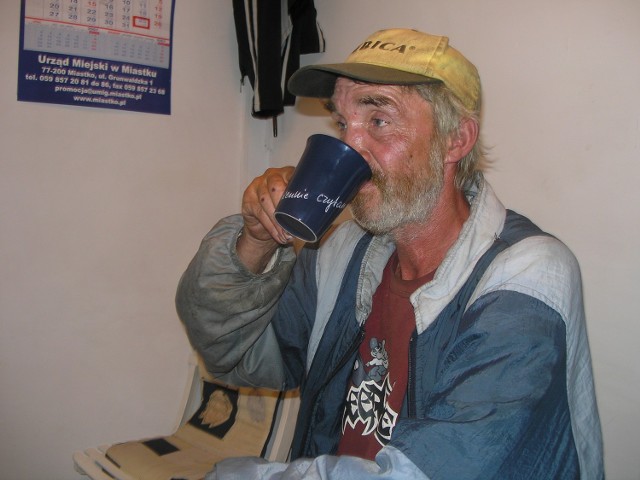 Pan Tadeusz - lokator miasteckiej noclegowni dla bezdomnych