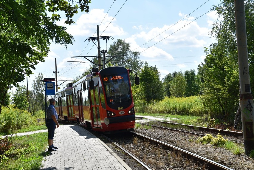Linia tramwajowa pomiędzy centrum Bytomia a Stroszkiem