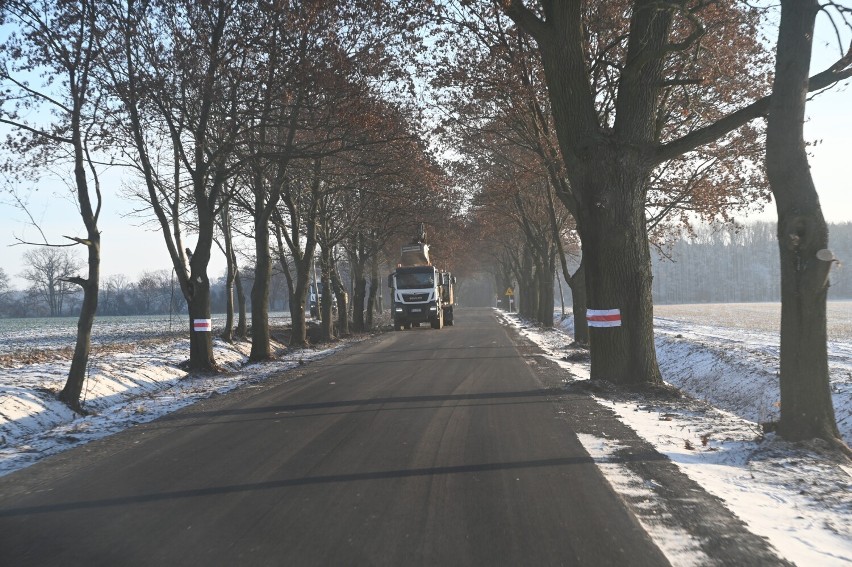 Samorządowcy i leśnicy wizytowali wyremontowaną drogę w Karminie