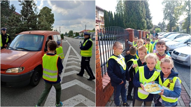 Tak wyglądała wspólna akcja policjantów razem z uczniami ze szkoły podstawowej w Zbylitowskiej Górze